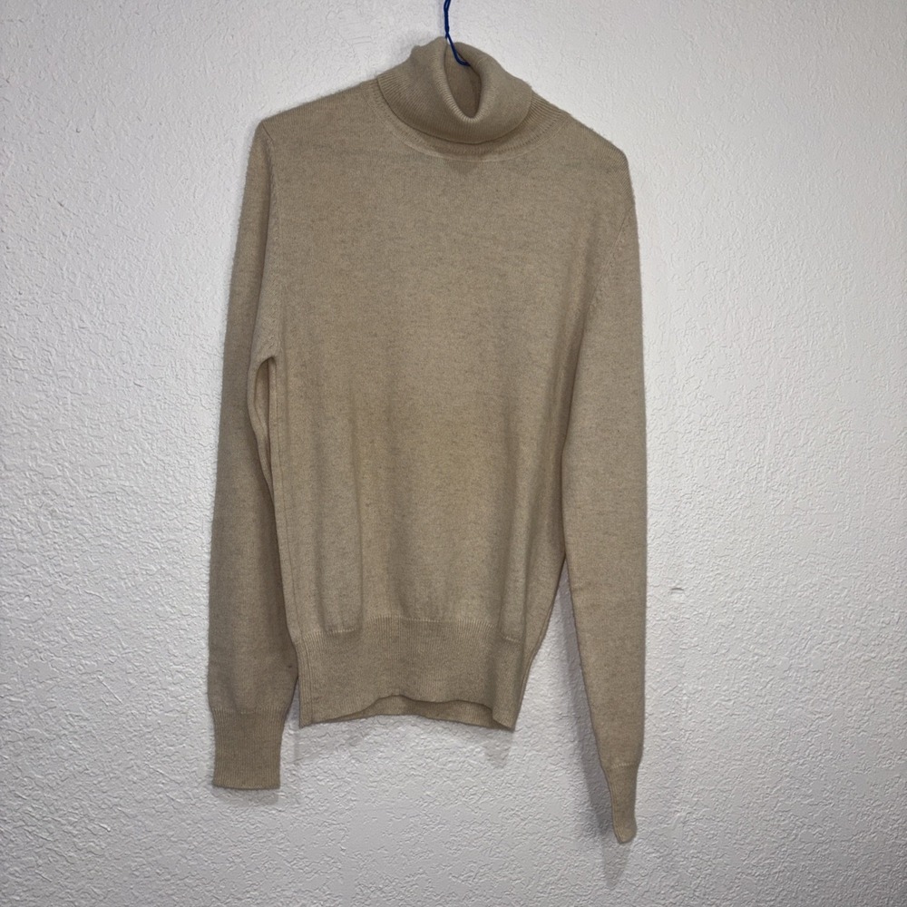VTG Belford 100% Cashmere Turtleneck Sweater Sz M Cream Long Elegant